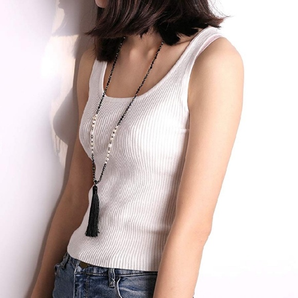 🆕 Long Beaded Tassel Necklace - Picture 8 of 8